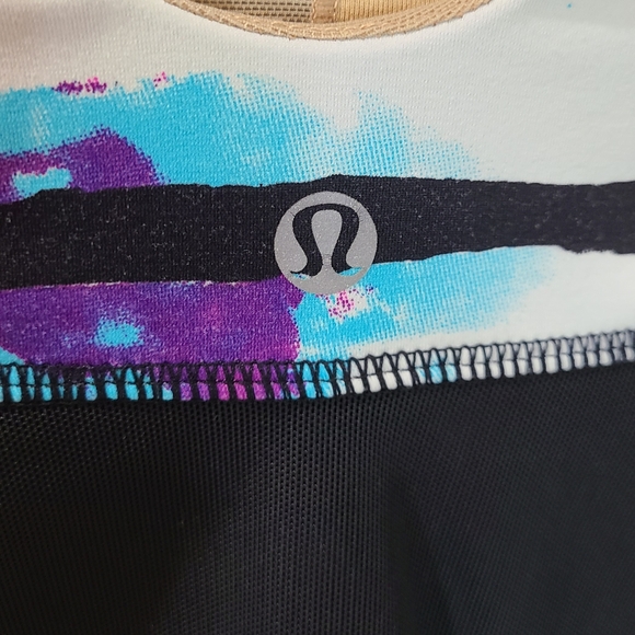 Lululemon Push Your Limits Tank Top Black & White Multi Splash 6 - Picture 4 of 11